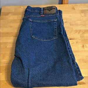 💲 5 for $20 Wrangler Men's Relaxed Fit Dark Blue Jeans 34x32